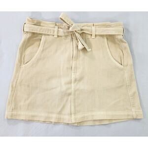 American Eagle Skirt Womens 12 Beige Highest Rise Stretch Belted Denim Casual